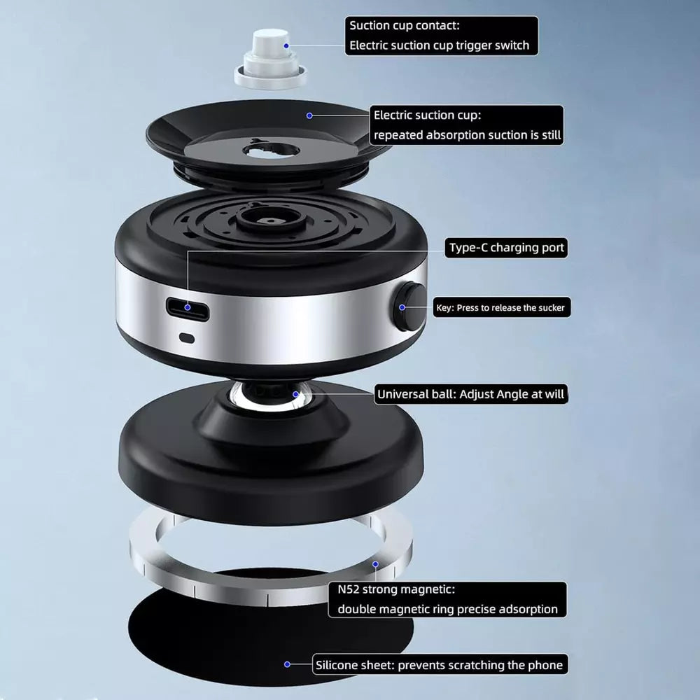 Vacuum magnetic mobile phone holder