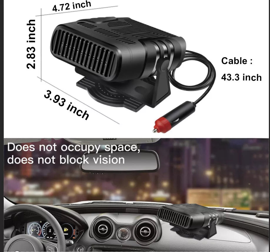 12V Car Heater – Fast Heating, Defrosting & Cooling Fan