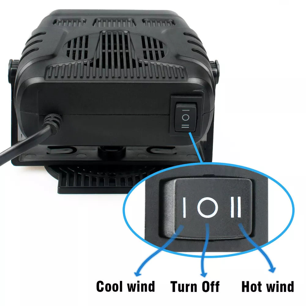 12V Car Heater – Fast Heating, Defrosting & Cooling Fan