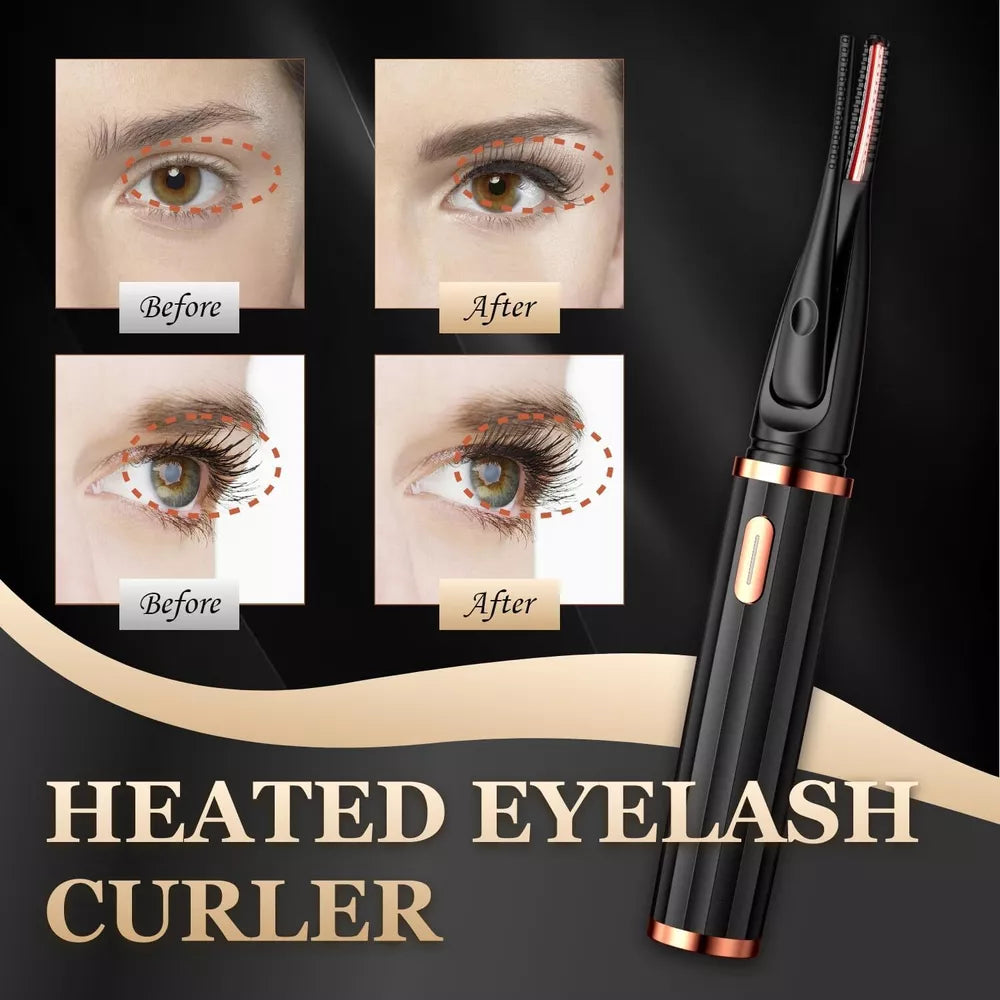 Portable Heated Eyelash Curler – Fast Heating, Safe & Effective for Stunning Curls