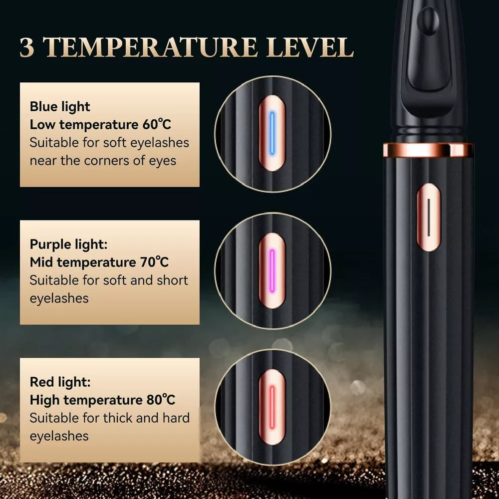 Portable Heated Eyelash Curler – Fast Heating, Safe & Effective for Stunning Curls