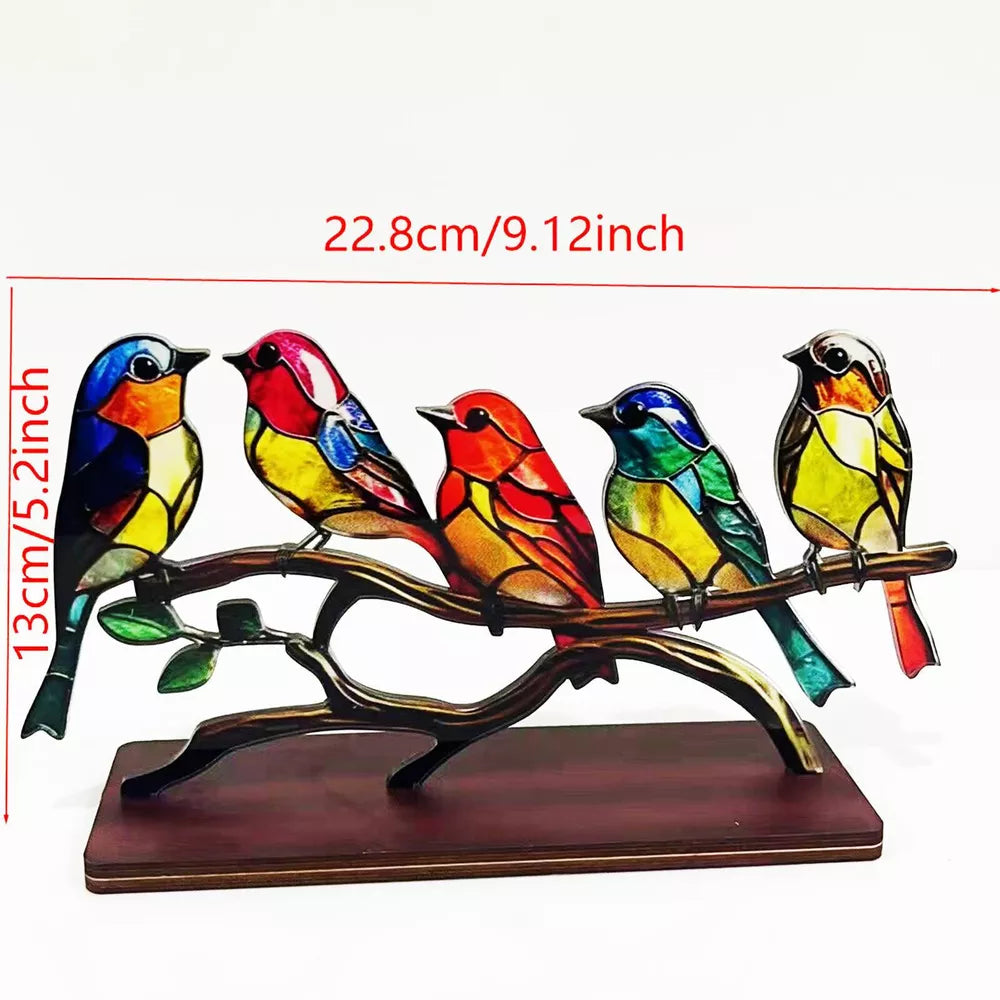 Stained Acrylic Bird Ornaments – Elegant & Vibrant Décor