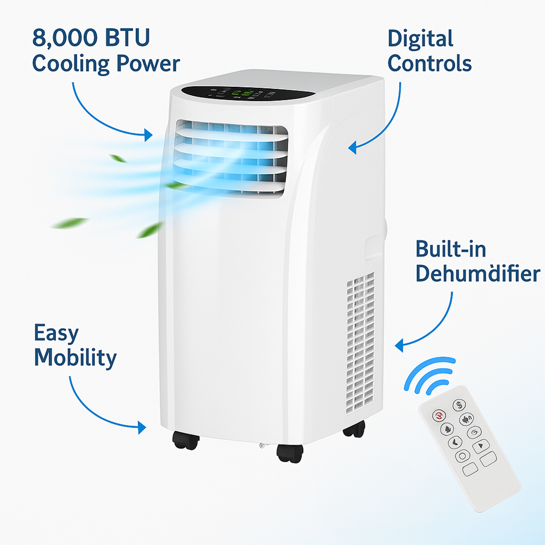 Maxs CoolComfort 8K™ Portable AC & Dehumidifier