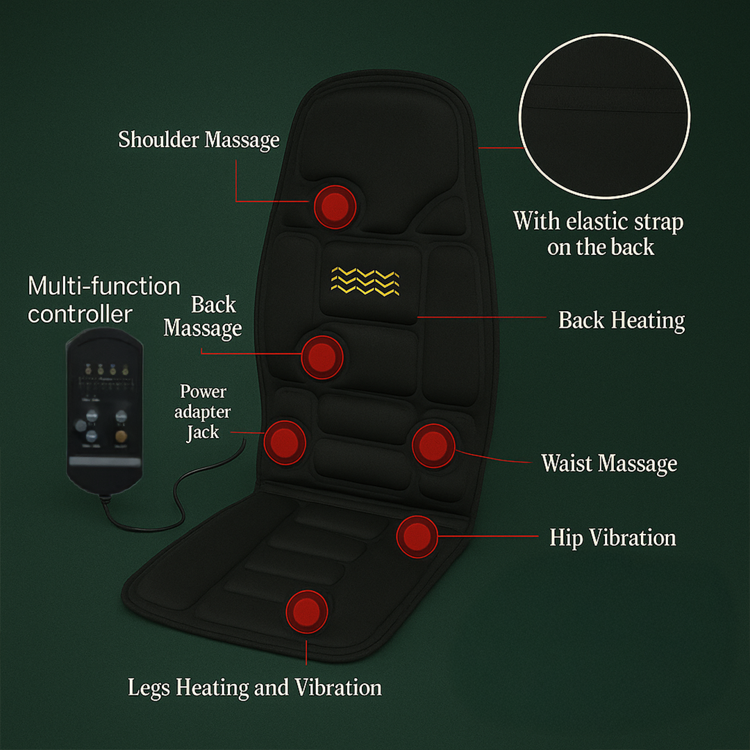 8-Mode Massage Chair Pad – Heated Cushion