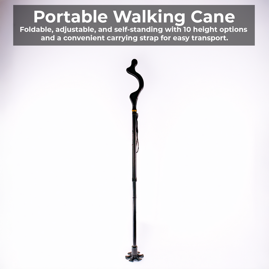 Adjustable Walking Stick with Ergonomic Handle and Stability Tip