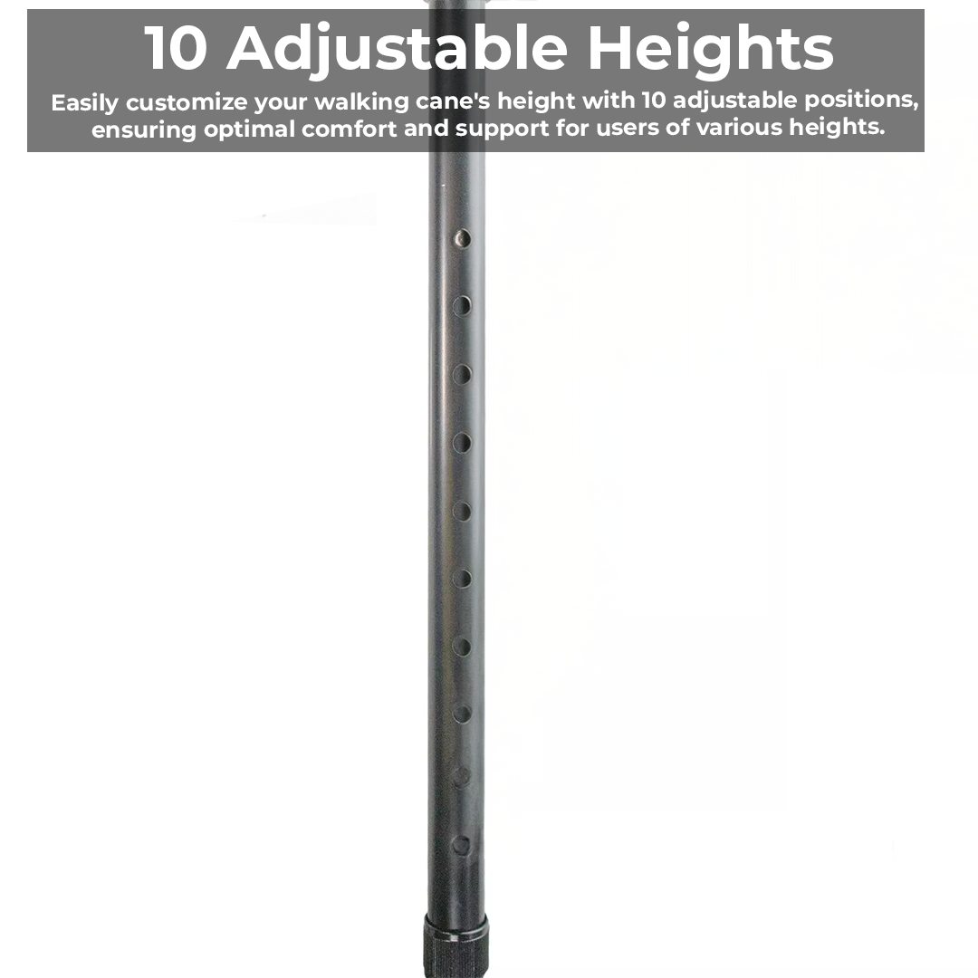 Adjustable Walking Stick with Ergonomic Handle and Stability Tip