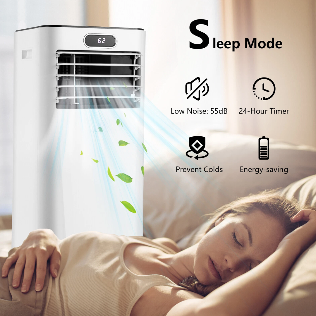 8000 BTU Portable Air Conditioner with Remote Control - 3-in-1 Cooling Unit