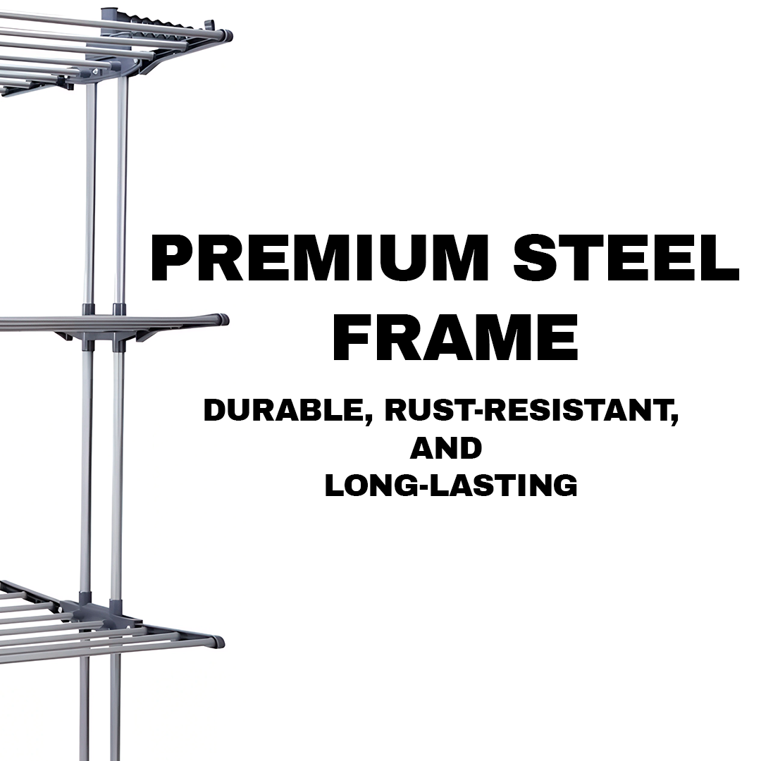 Foldable and Rolling Heavy Duty Clothes Drying Rack