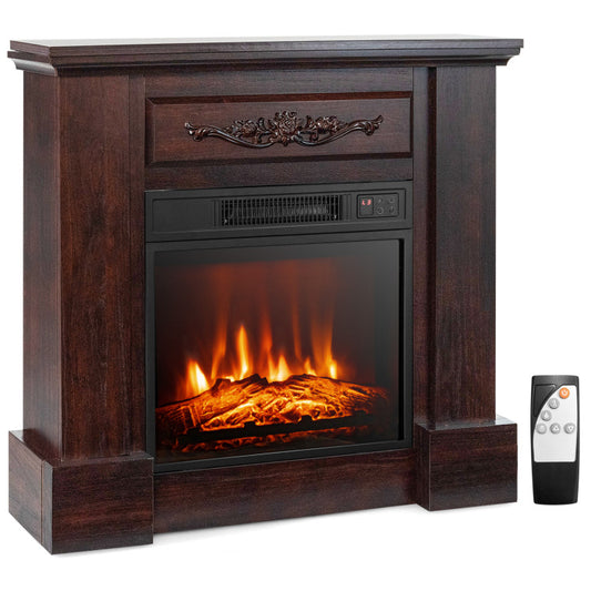1400W TV Stand Electric Fireplace Mantel with Remote Control - Gallery View 1 of 9