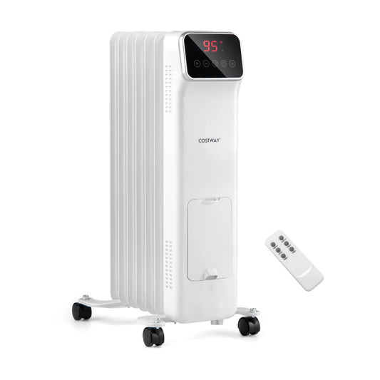 1500W Oil Filled Radiator Heater with Remote Control 3 Modes 24H Timer - Gallery View 1 of 11