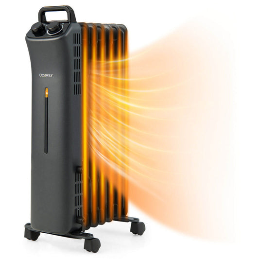 1500W Oil-Filled Radiator Heater with 3-Level Heat - Gallery View 1 of 10