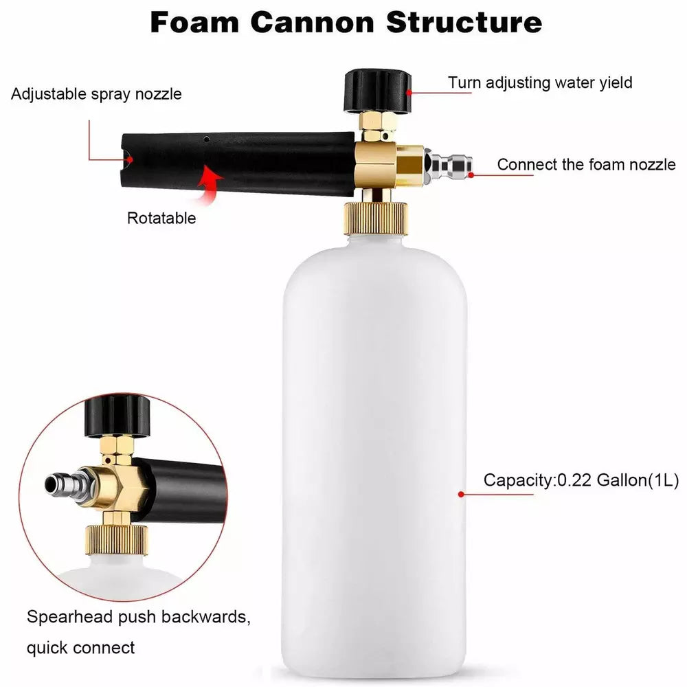 Foam Cannon+High pressure foam spray bottle+5-color high-pressure nozzle set
