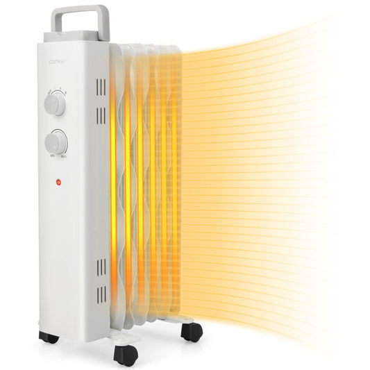 1500W Oil Filled Space Heater with Universal Wheels and 3-Level Heat - Gallery View 1 of 10