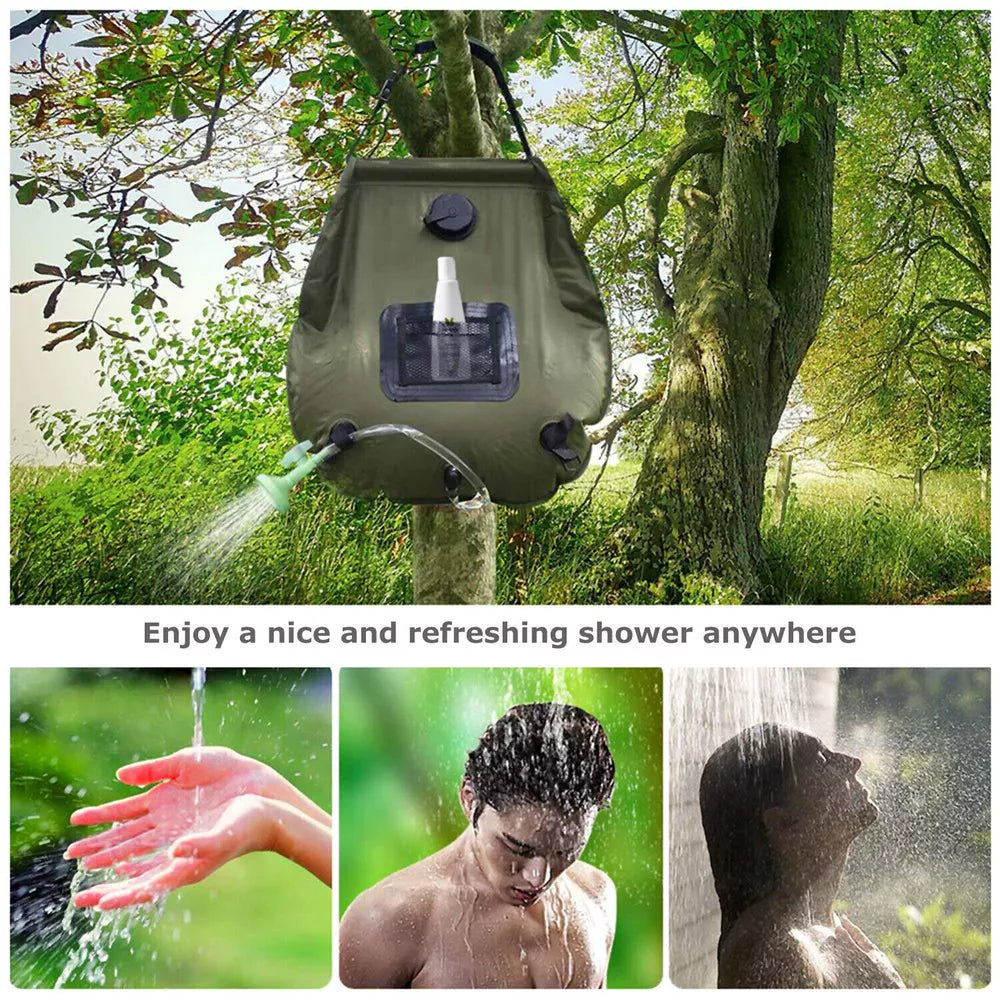 5 Gallon Solar Shower Bag – Portable Outdoor Heated Camping Shower