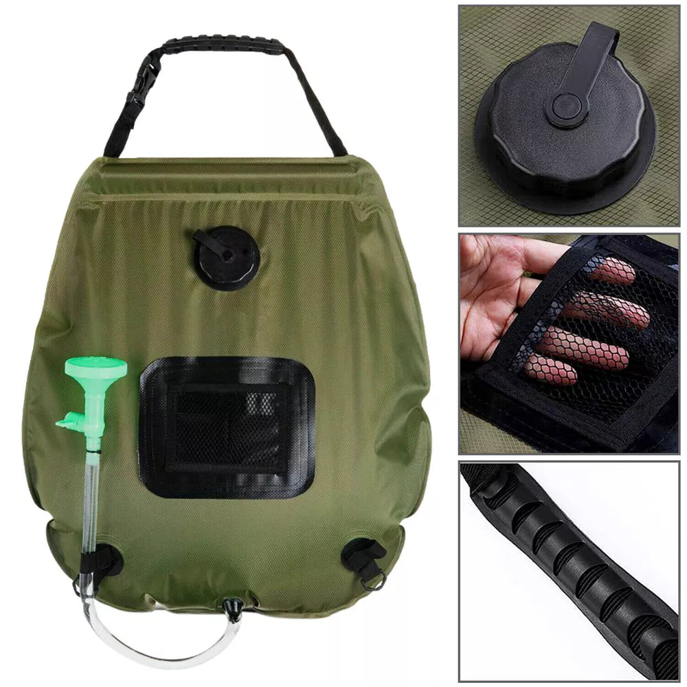 5 Gallon Solar Shower Bag – Portable Outdoor Heated Camping Shower