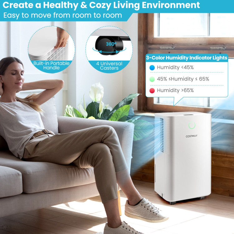 1750 Sq. Ft 32 Pints Dehumidifier with Auto Defrost and 24H Timer Drain Hose - Gallery View 6 of 10