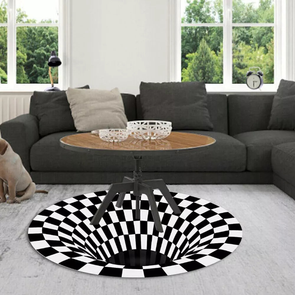 3D Vortex Optical Illusion Fun Kids Rug