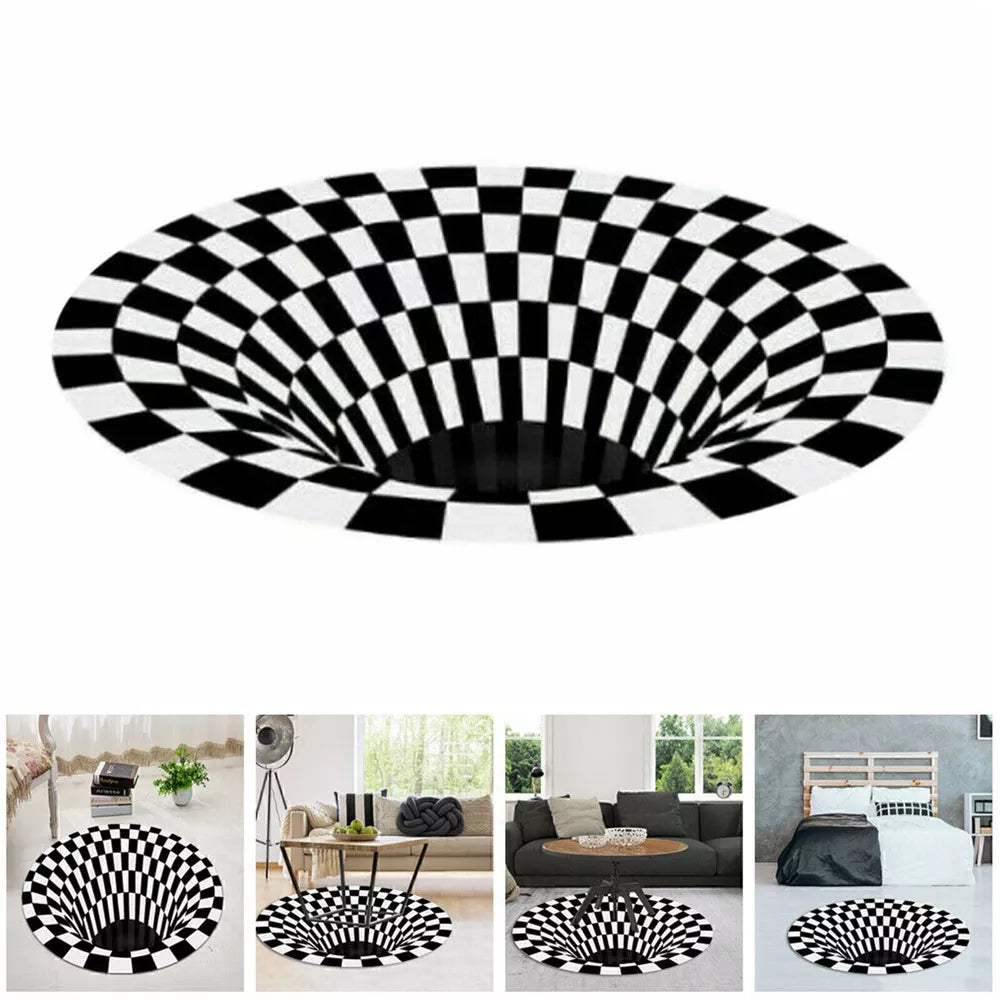 3D Vortex Optical Illusion Fun Kids Rug