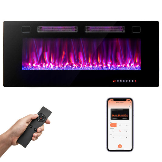 42/50/60/72 Inch Ultra-Thin Electric Fireplace with Decorative Crystals - Gallery View 1 of 10