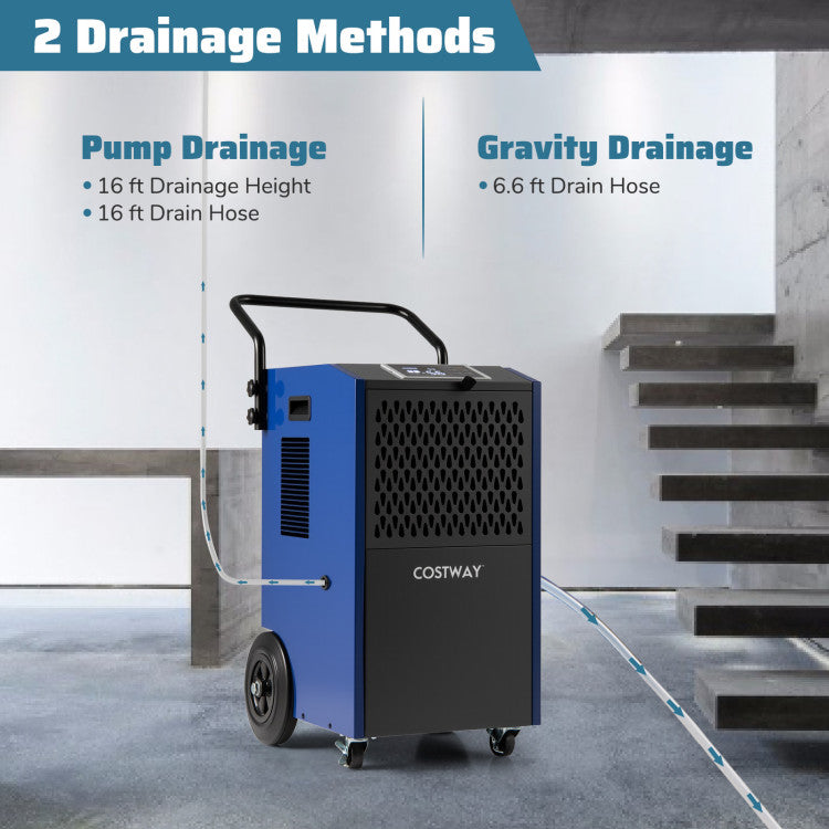 154 Pints Commercial Dehumidifier with Pump and Drain Hoses - Gallery View 9 of 10