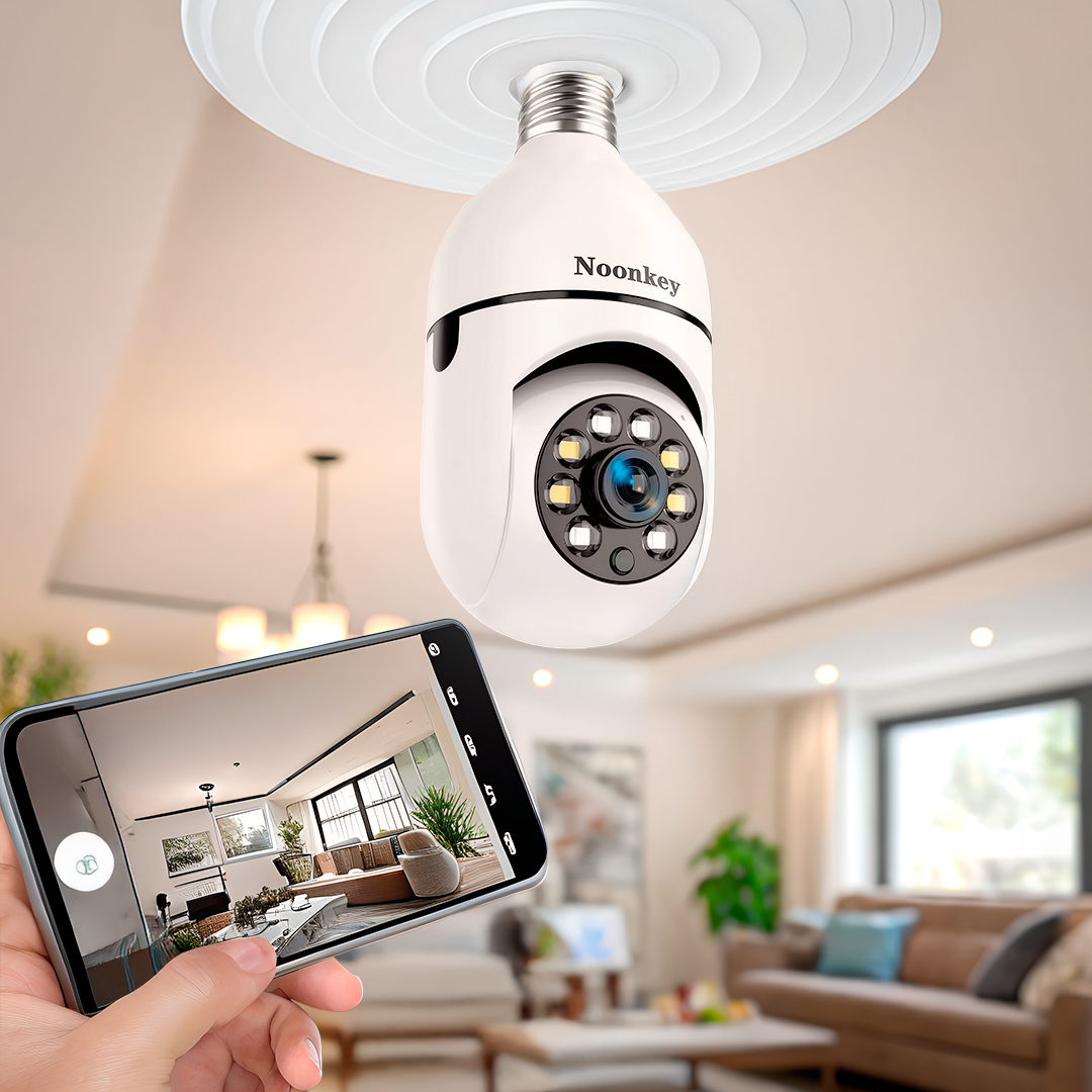 360° Light Bulb Security Camera – Wireless Home Surveillance with Night Vision