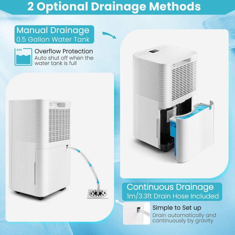 1750 Sq. Ft 32 Pints Dehumidifier with Auto Defrost and 24H Timer Drain Hose - Gallery View 10 of 10