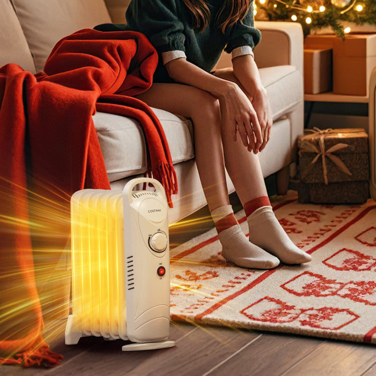 700W Electric Oil Filled Radiator Heater with Adjustable Thermostat - Gallery View 2 of 11