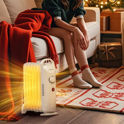 700W Electric Oil Filled Radiator Heater with Adjustable Thermostat - Gallery View 2 of 11