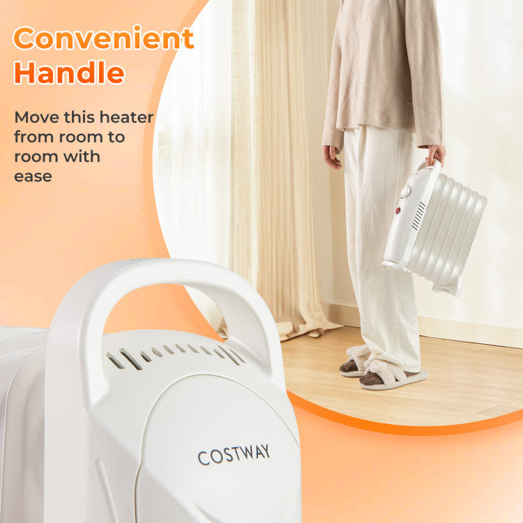 700W Electric Oil Filled Radiator Heater with Adjustable Thermostat - Gallery View 8 of 11