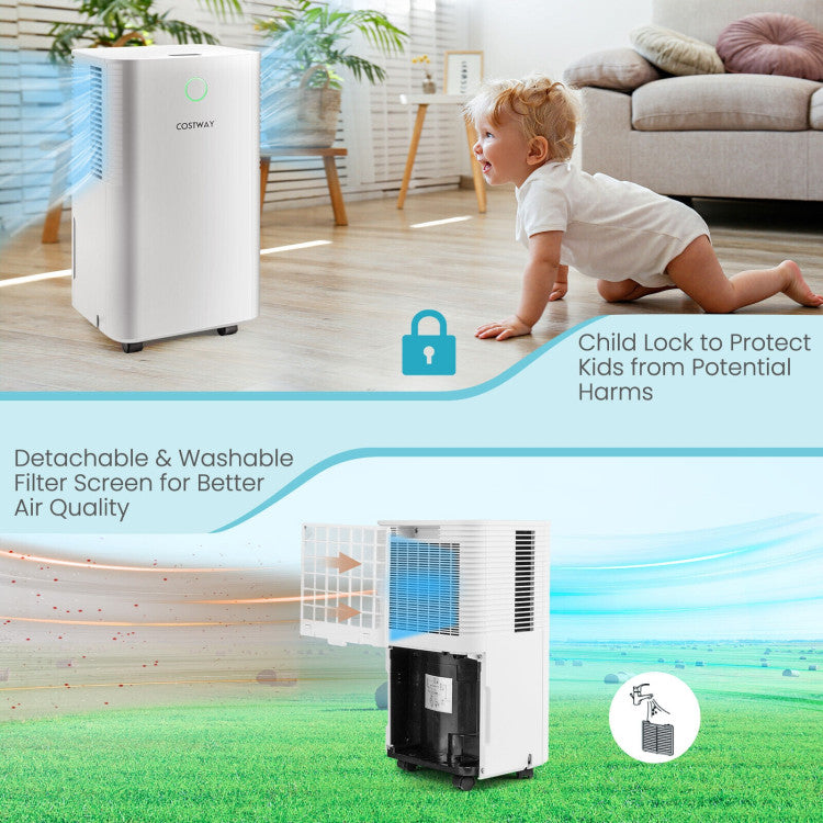 1750 Sq. Ft 32 Pints Dehumidifier with Auto Defrost and 24H Timer Drain Hose - Gallery View 5 of 10