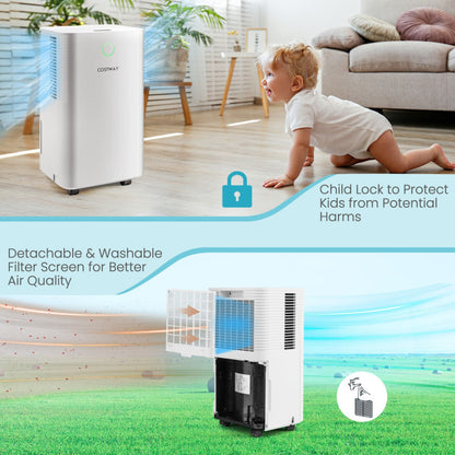 1750 Sq. Ft 32 Pints Dehumidifier with Auto Defrost and 24H Timer Drain Hose - Gallery View 5 of 10