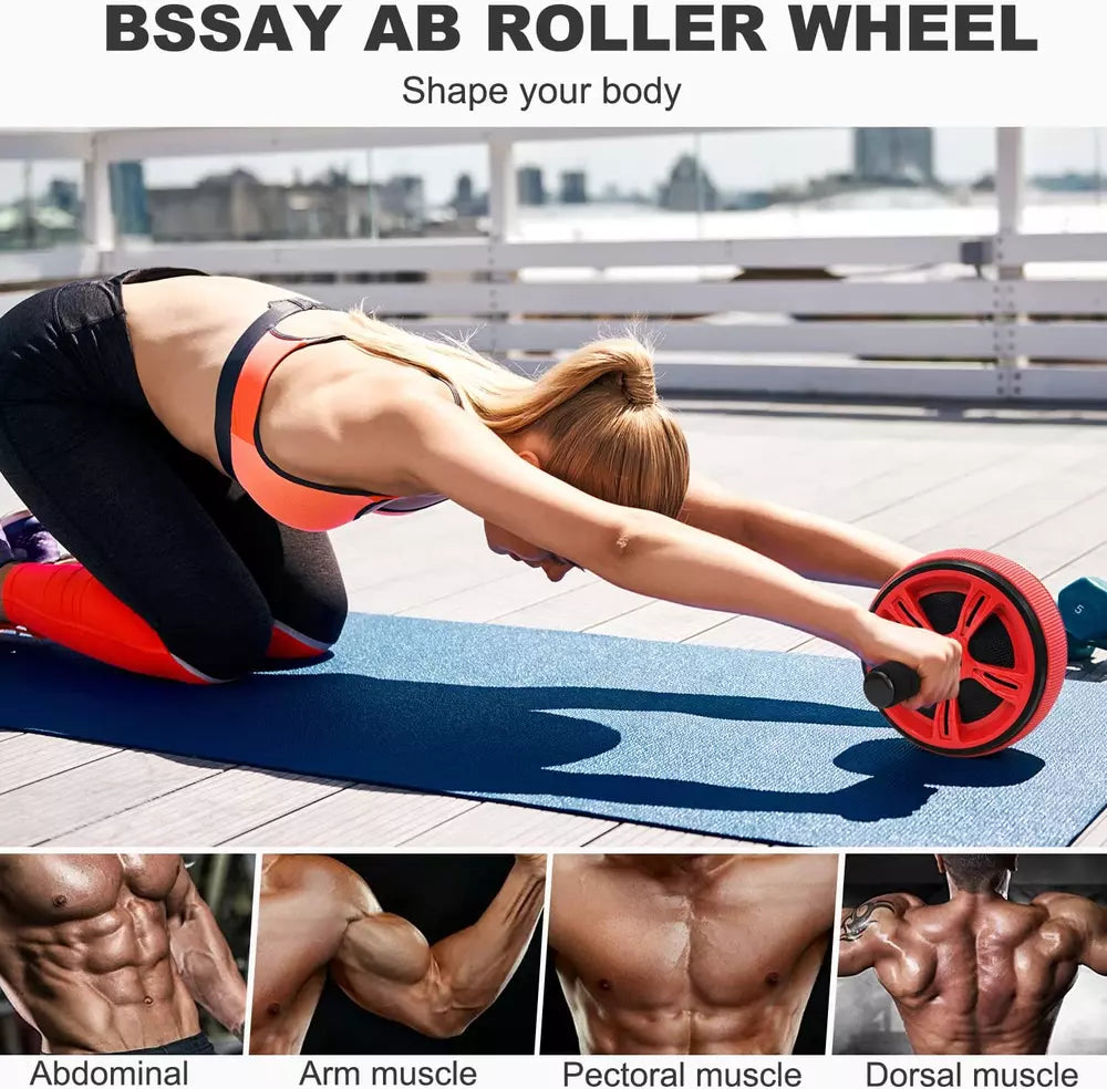Abdominal Wheel Roller | Blue Exercise Roller for Core Strengthening and Belly Training