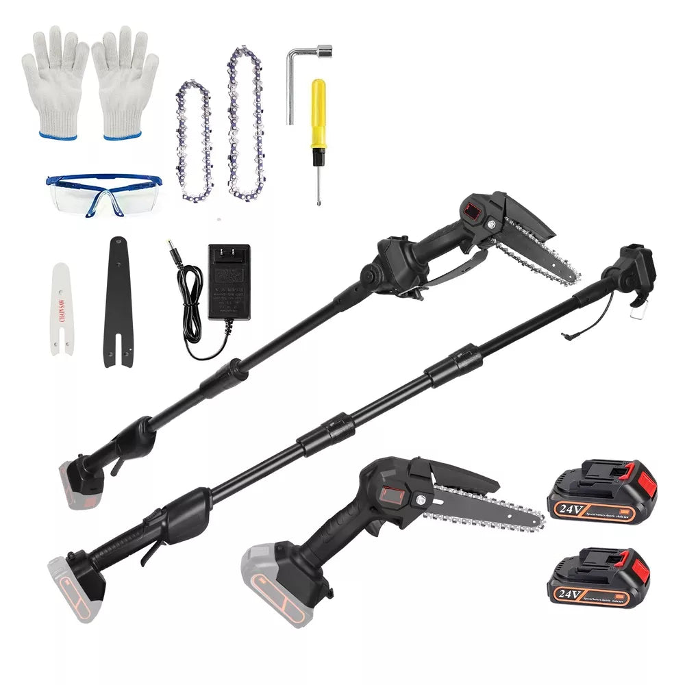 2 in 1 Cordless 8 inch Chainsaw with Pole Saw
