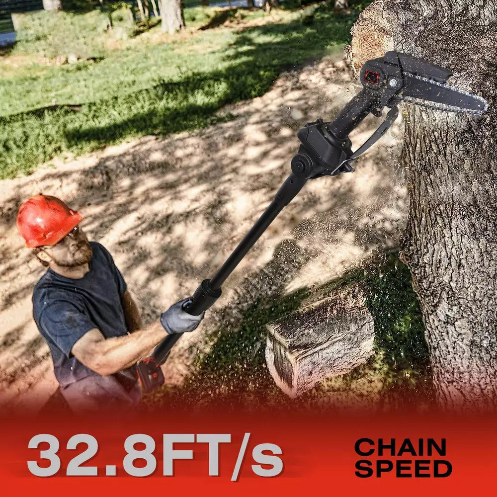 2 in 1 Cordless 8 inch Chainsaw with Pole Saw