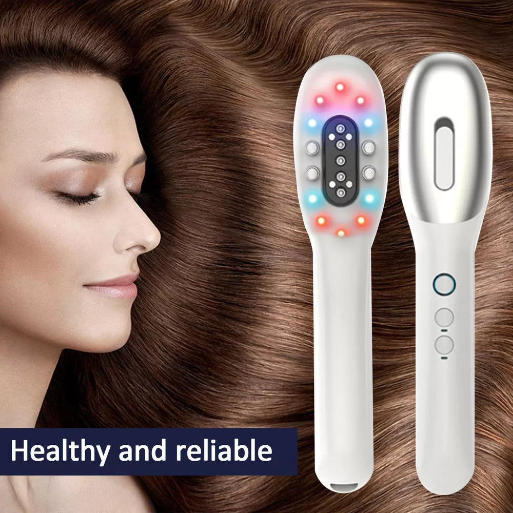Scalp Massager Electric Massage Comb Vibration LED Blue Red Light Therapy Hair Massage Scalp Brush for Hair Growth Anti Hair Loss