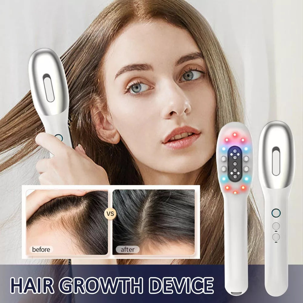 Scalp Massager Electric Massage Comb Vibration LED Blue Red Light Therapy Hair Massage Scalp Brush for Hair Growth Anti Hair Loss
