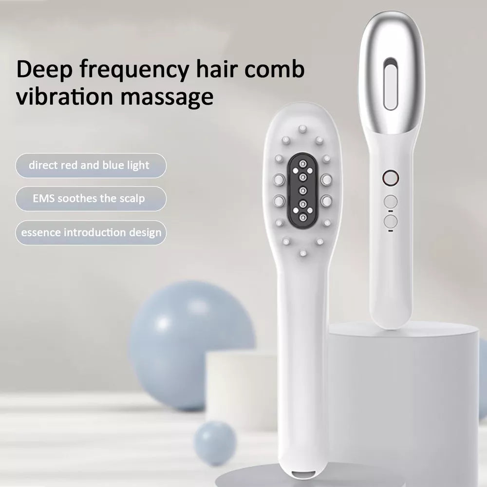 Scalp Massager Electric Massage Comb Vibration LED Blue Red Light Therapy Hair Massage Scalp Brush for Hair Growth Anti Hair Loss