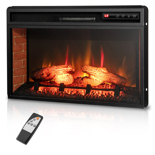 26 Inch Recessed Freestanding Fireplace Heater with 3-Level Flame and 6H Timer - Gallery View 1 of 14