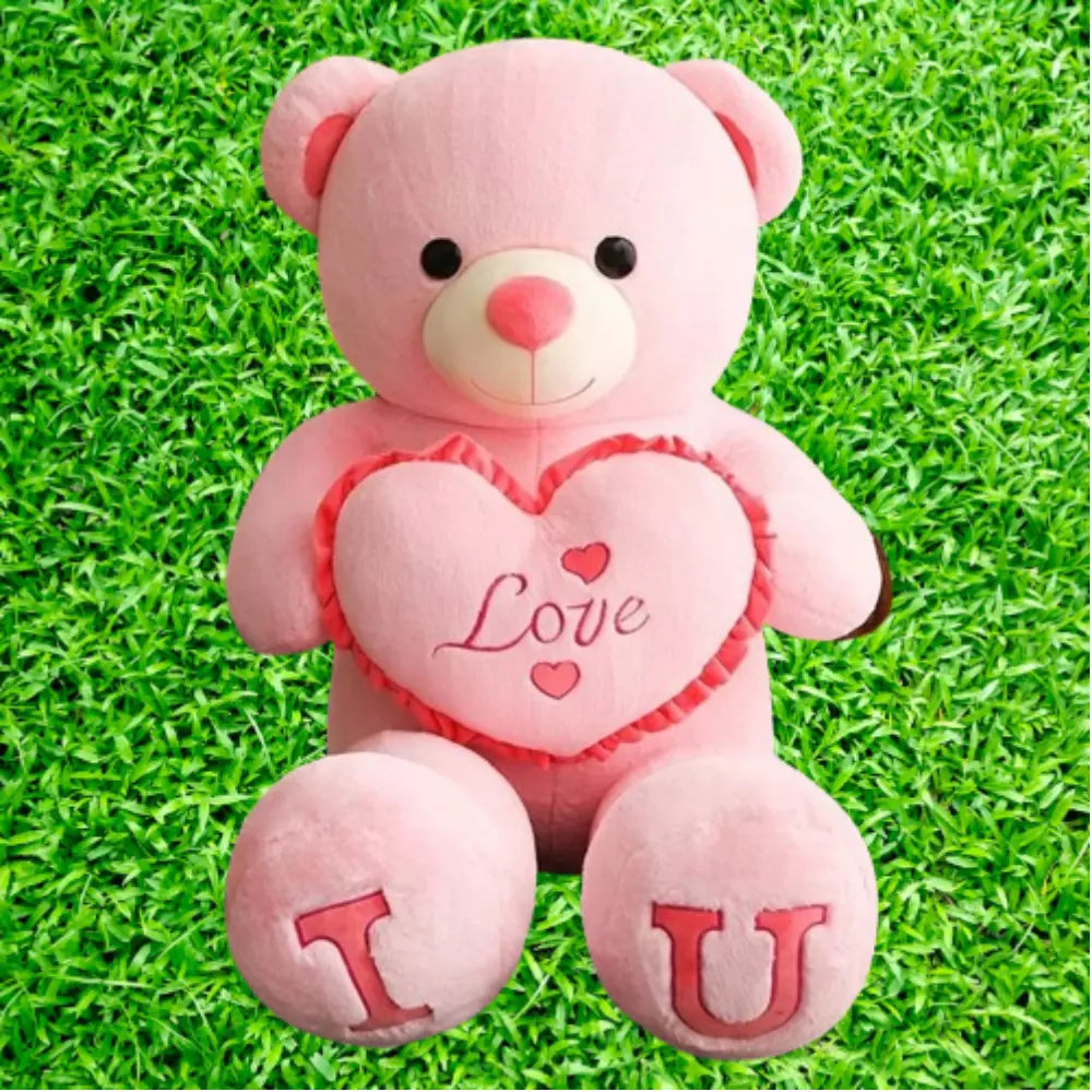 Big Teddy Bear 100cm I LOVE YOU Plush Toy Lovely Huge Stuffed Soft Bear Doll Lover Bear Kids Toys Chrismas Gift For Girlfriends( Pink )