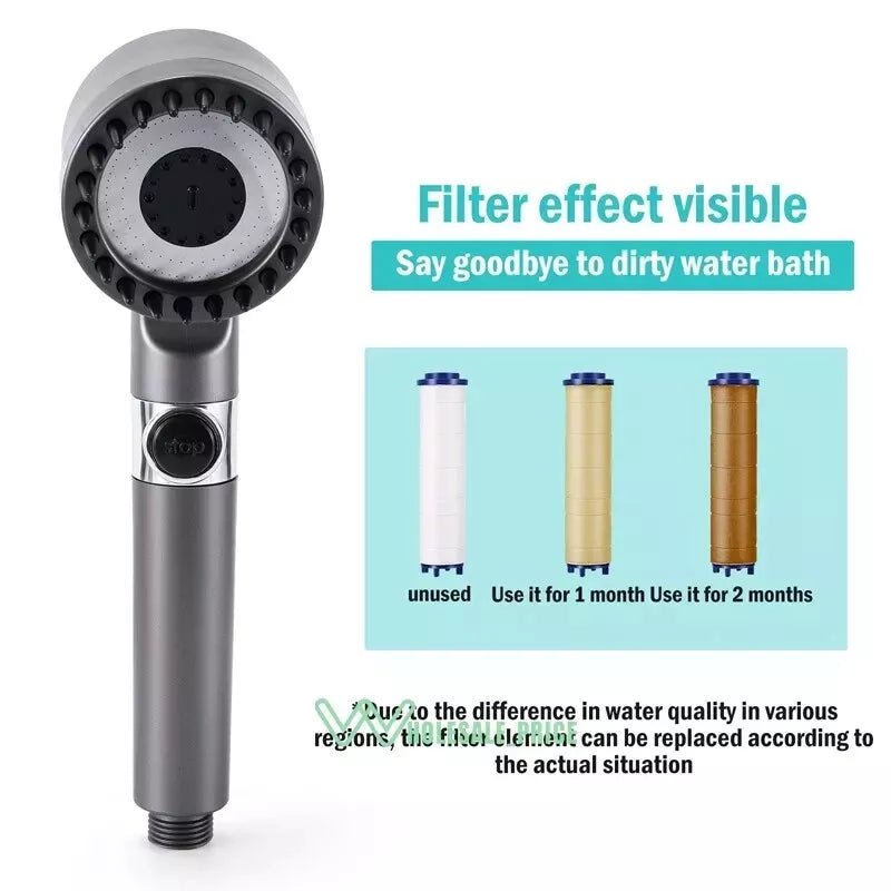 High-Pressure Shower Head – Adjustable Spray Modes & Water Filtration