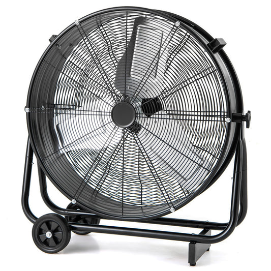 Industrial Drum Fan with 2 Wheels and 360-Degree Adjustable Tilt - Gallery View 1 of 10