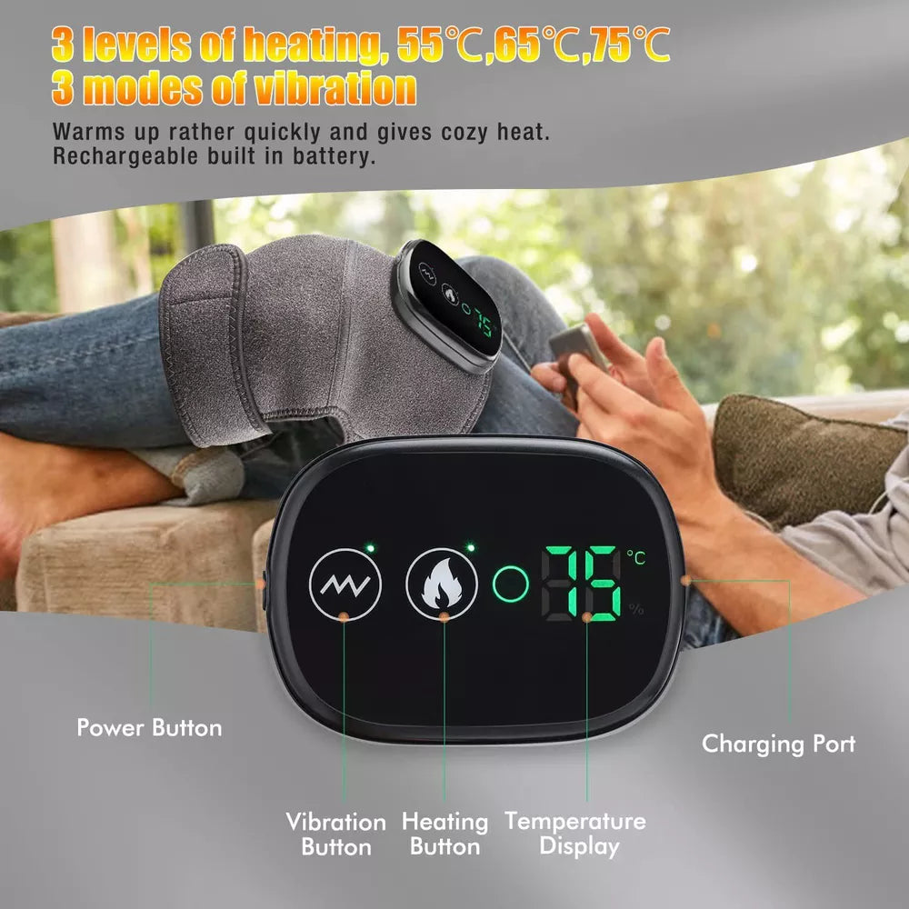 Thermal Knee Massager Electric Leg Joint Heating Vibration Massage Therapy Elbow Brace Arthritis Pain Physiotherapy Knee Support