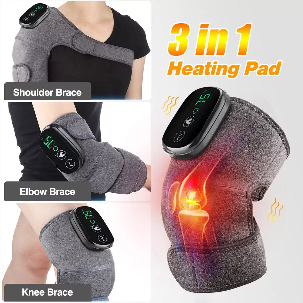 Thermal Knee Massager Electric Leg Joint Heating Vibration Massage Therapy Elbow Brace Arthritis Pain Physiotherapy Knee Support