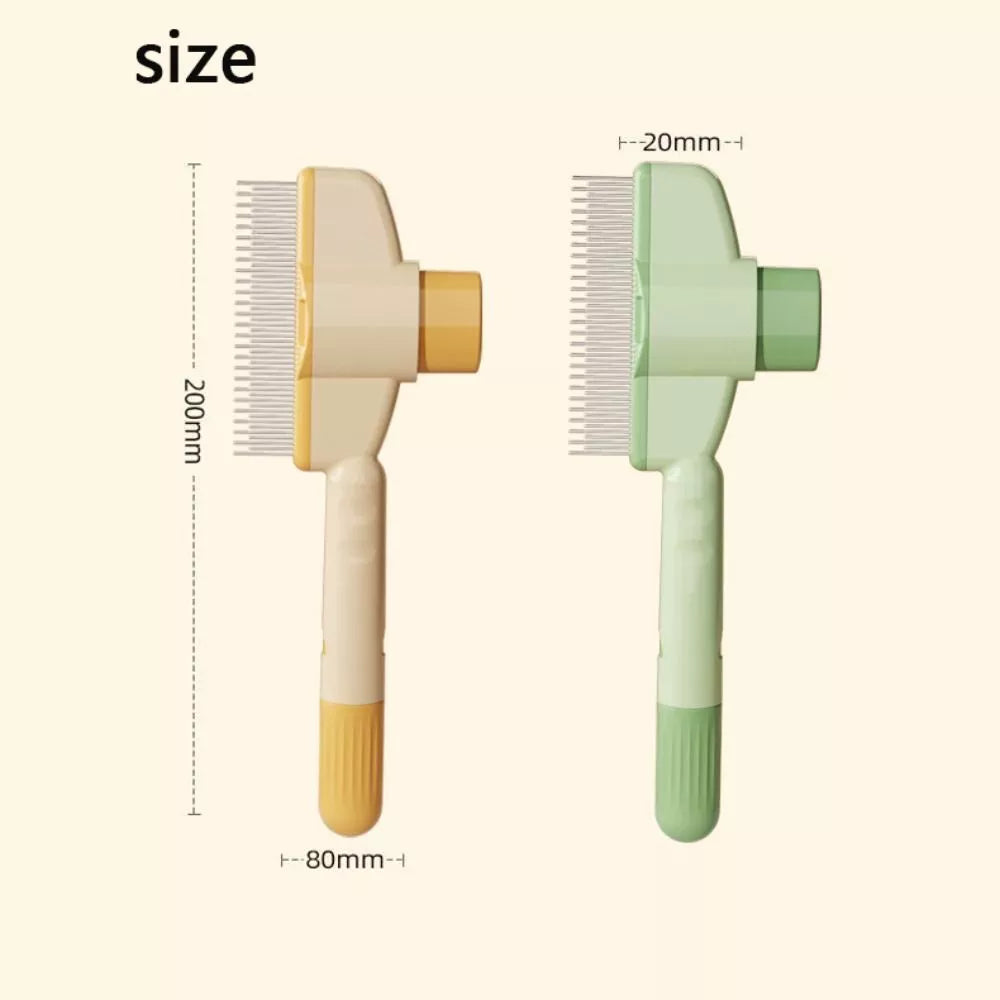 One-touch pet hair removal comb