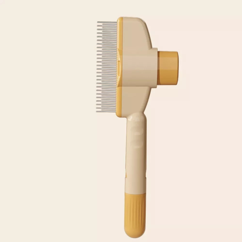 One-touch pet hair removal comb