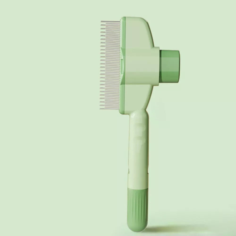 One-touch pet hair removal comb