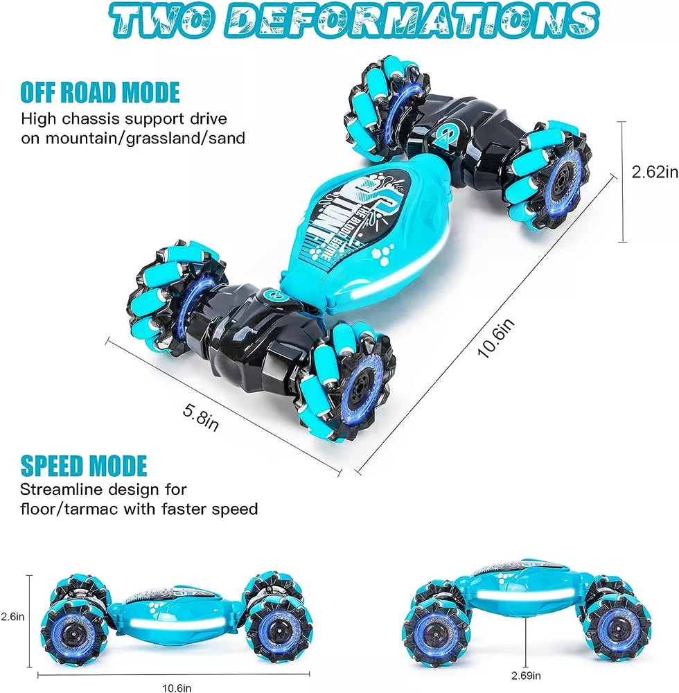 Gesture Sensing RC Stunt Car – 360° Spins, Dual-Sided, Off-Road Fun for Kids