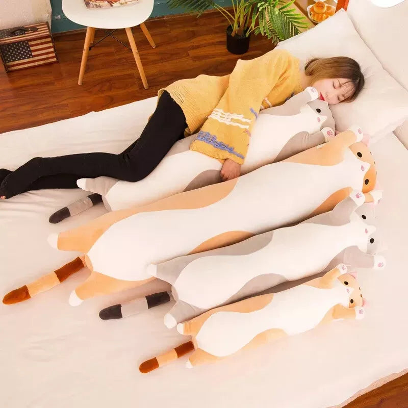 Tubular Kitty Pillow Plush 3D Stuffed Animal (3 Colors) Multiple Sizes