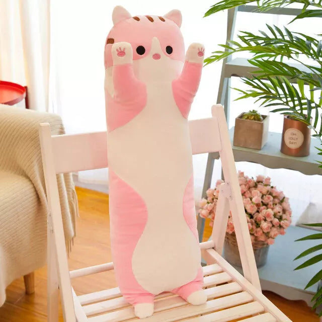 Tubular Kitty Pillow Plush 3D Stuffed Animal (3 Colors) Multiple Sizes