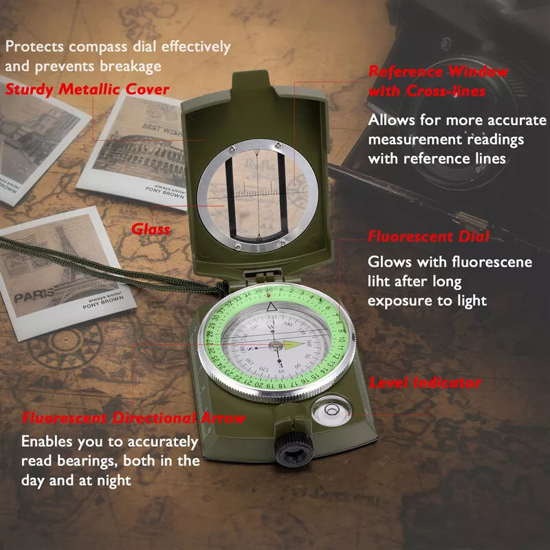 Professional Military Lensatic Compass – Durable & Accurate Navigation
